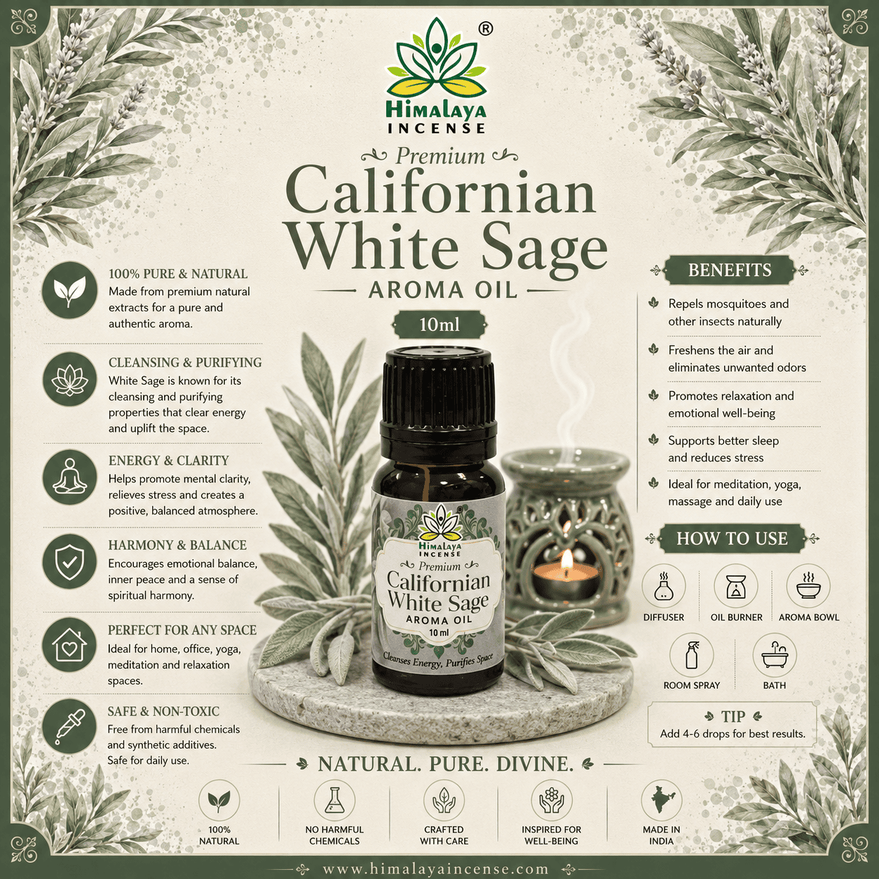 Himalaya Californian White Sage Aroma Oil 10ml