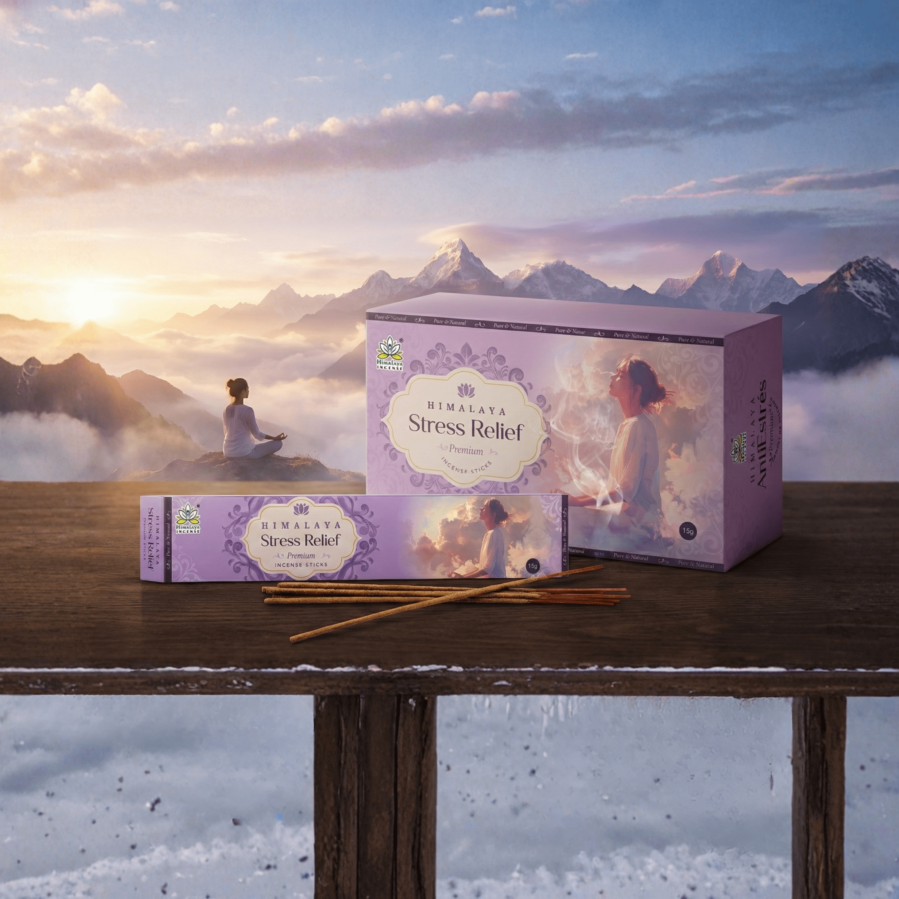 Himalaya Stress Relief Premium Incense Sticks | Relaxing Aromatherapy Blend | Natural Masala Calming Fragrance - 15G x 12 Pack = 180G