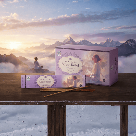 Himalaya Stress Relief Premium Incense Sticks | Relaxing Aromatherapy Blend | Natural Masala Calming Fragrance - 15G x 12 Pack = 180G