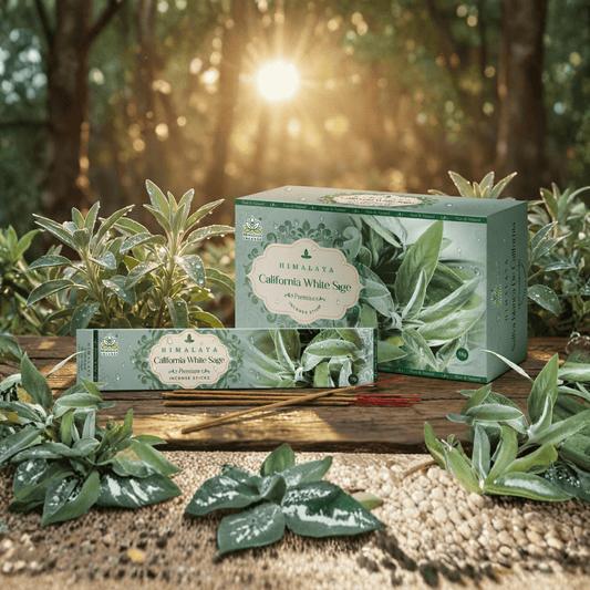 Himalaya California White Sage Premium Incense Sticks | Energy Cleansing & Purification | Natural Masala Sage Aroma - 15G / Box