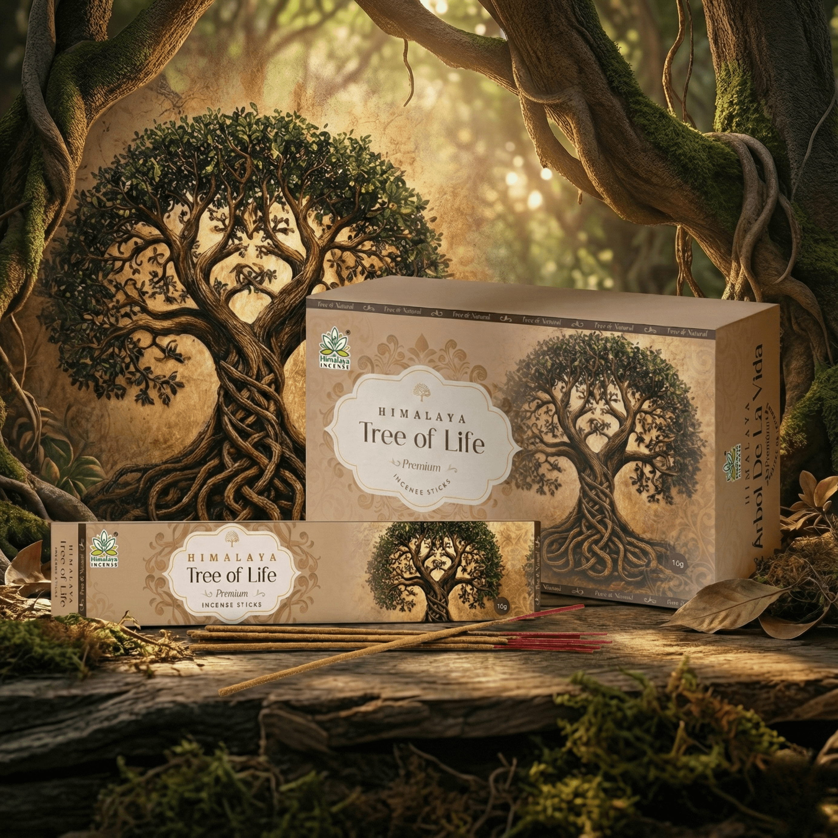 Himalaya Tree of Life Premium Incense Sticks | Spiritual Growth & Grounding Aroma | Natural Masala Herbal Blend - 15G x 12 Pack = 180G