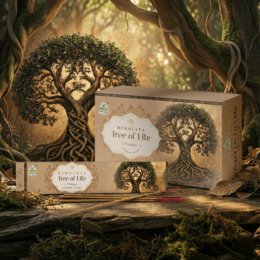 Himalaya Tree of Life Premium Incense Sticks | Spiritual Growth & Grounding Aroma | Natural Masala Herbal Blend - 15G x 12 Pack = 180G