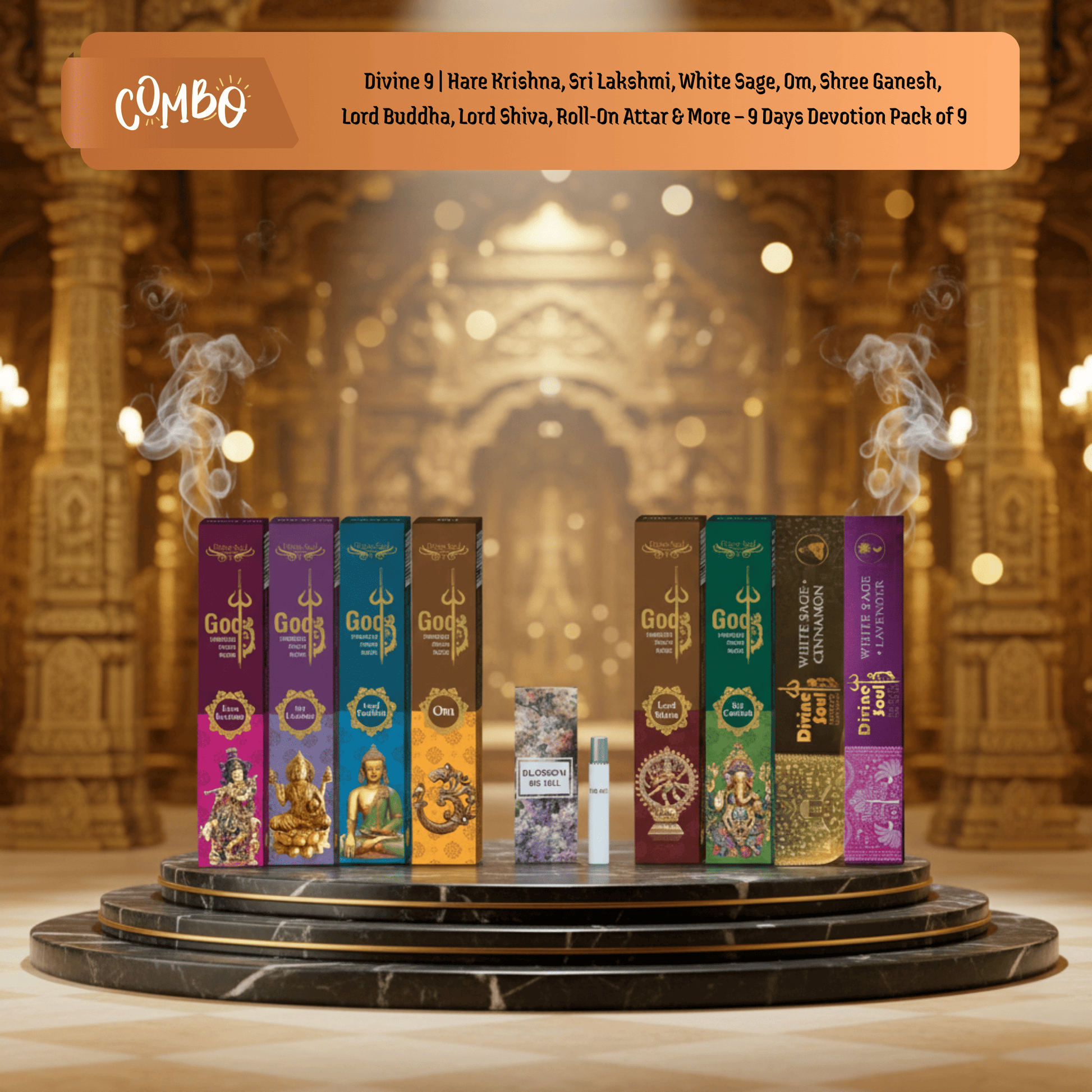 Divine 9 – Special Combo of 9 Fragrances for 9 Days of Devotion - Pack of 9