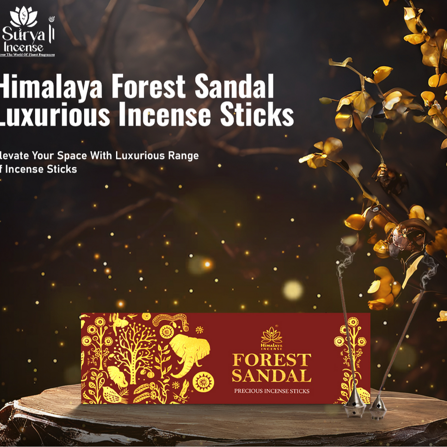 Himalaya Forest Sandal Luxurious Incense Sticks 50 Gms Pack With Metal Incense Sticks Holder