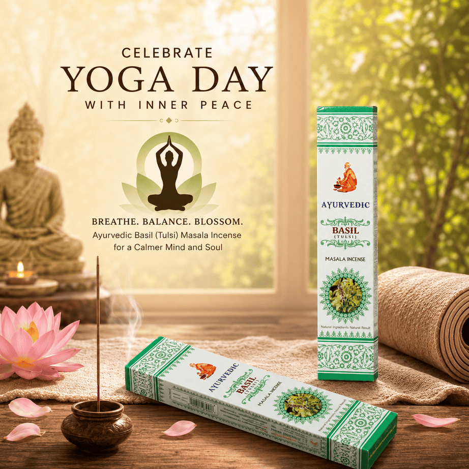 Ayurvedic Basil (Tulsi) Masala Incense Sticks - 12 Packs x 15 Sticks Each