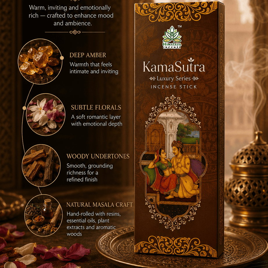 KamaSutra Incense Sticks – Premium Luxury Incense Sticks for Romance, Home Fragrance & Relaxation - 50Grm