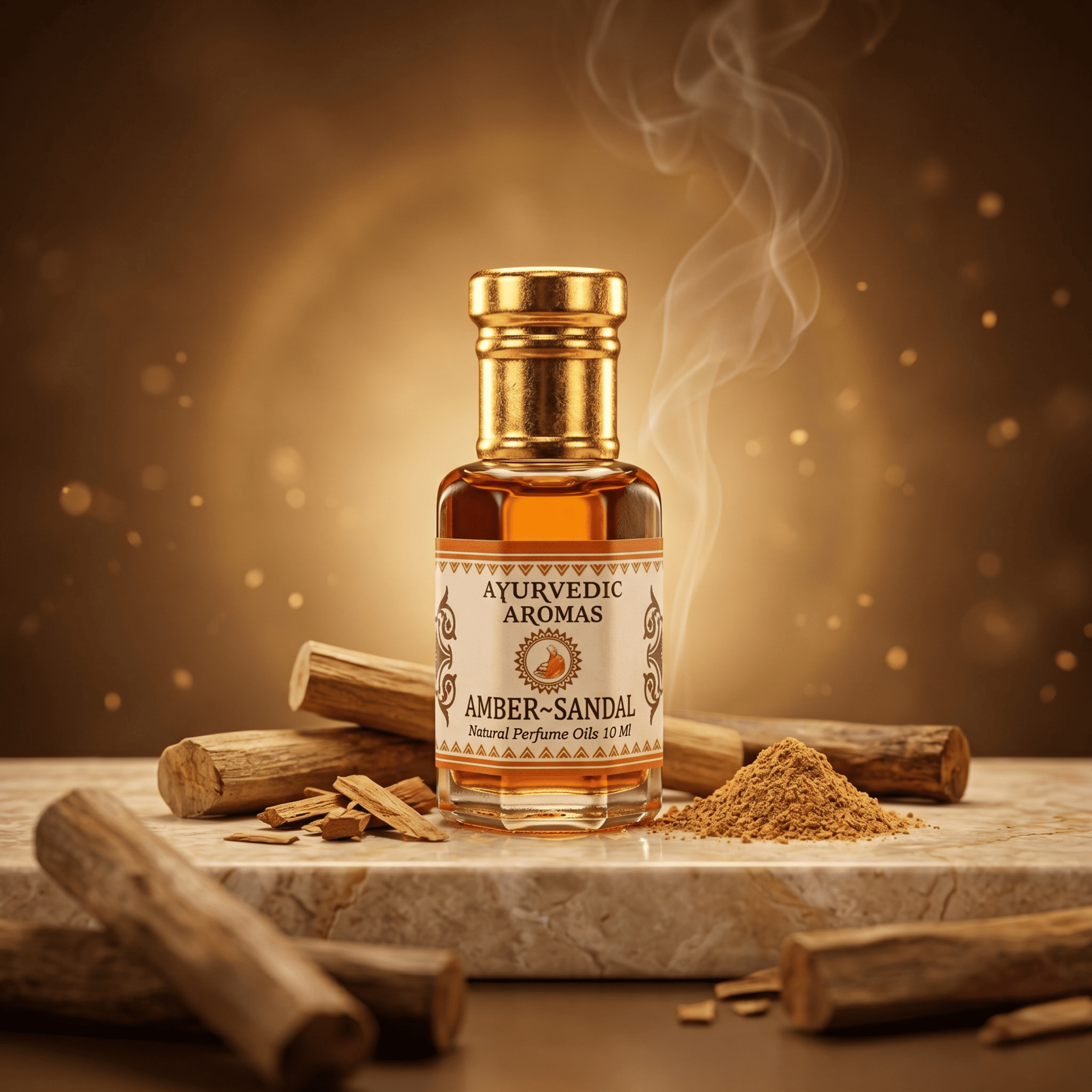 Amber Sandal Roll-On Attar 10ml – Warm Amber & Sandalwood Blend Attar