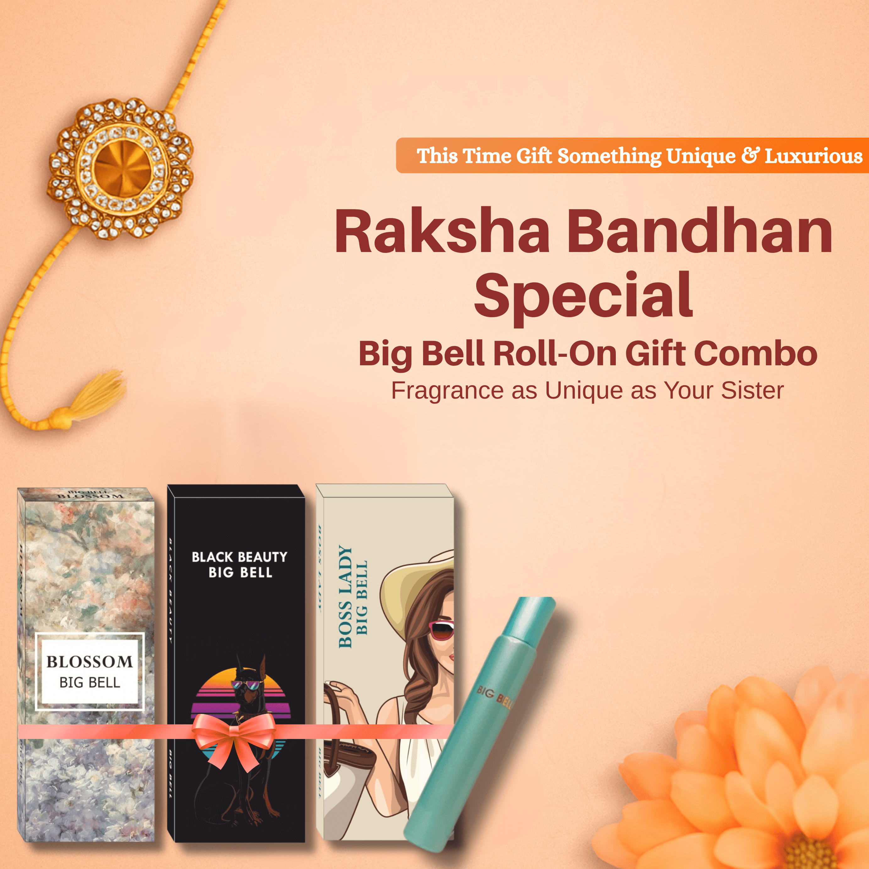 Big Bell Roll On Gift Box – Rakhi Edition | Premium Attars for Rakhi Gift Pack