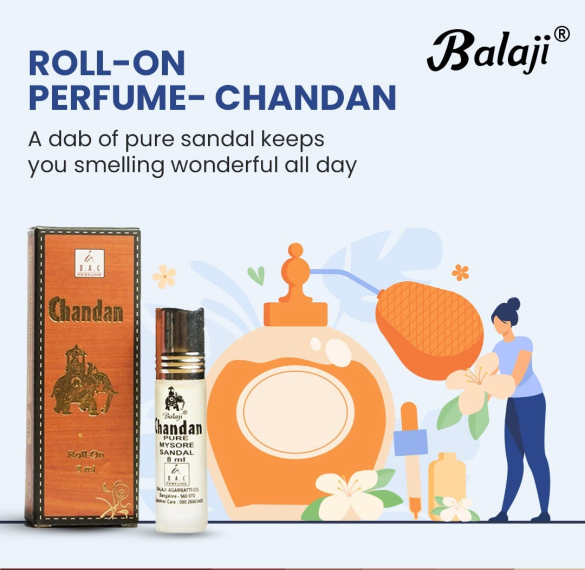 Balaji Chandan Oil Roll On 8ml Attar