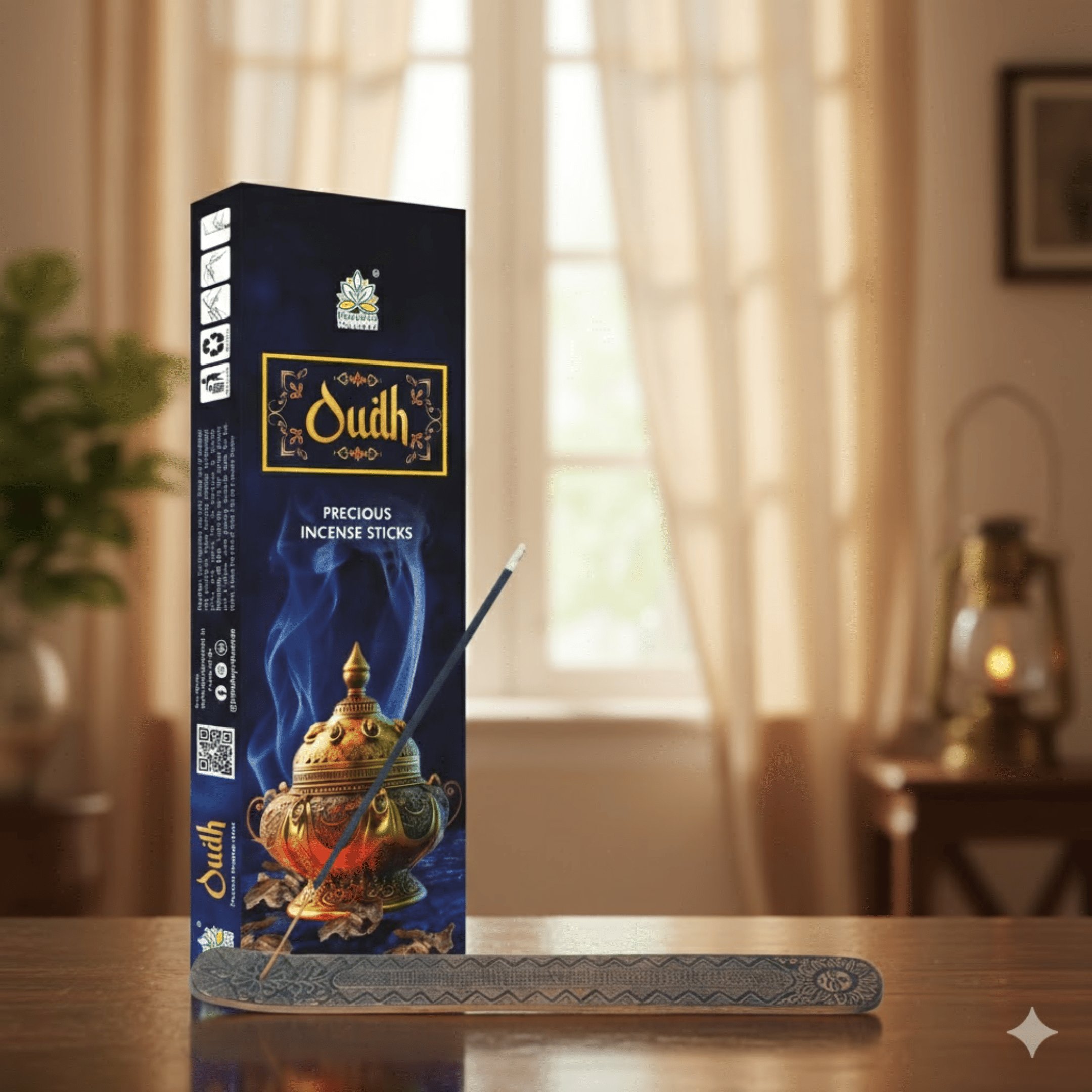 Himalaya Oudh Precious Incense Sticks 50gms With Metal Incense Sticks Holder