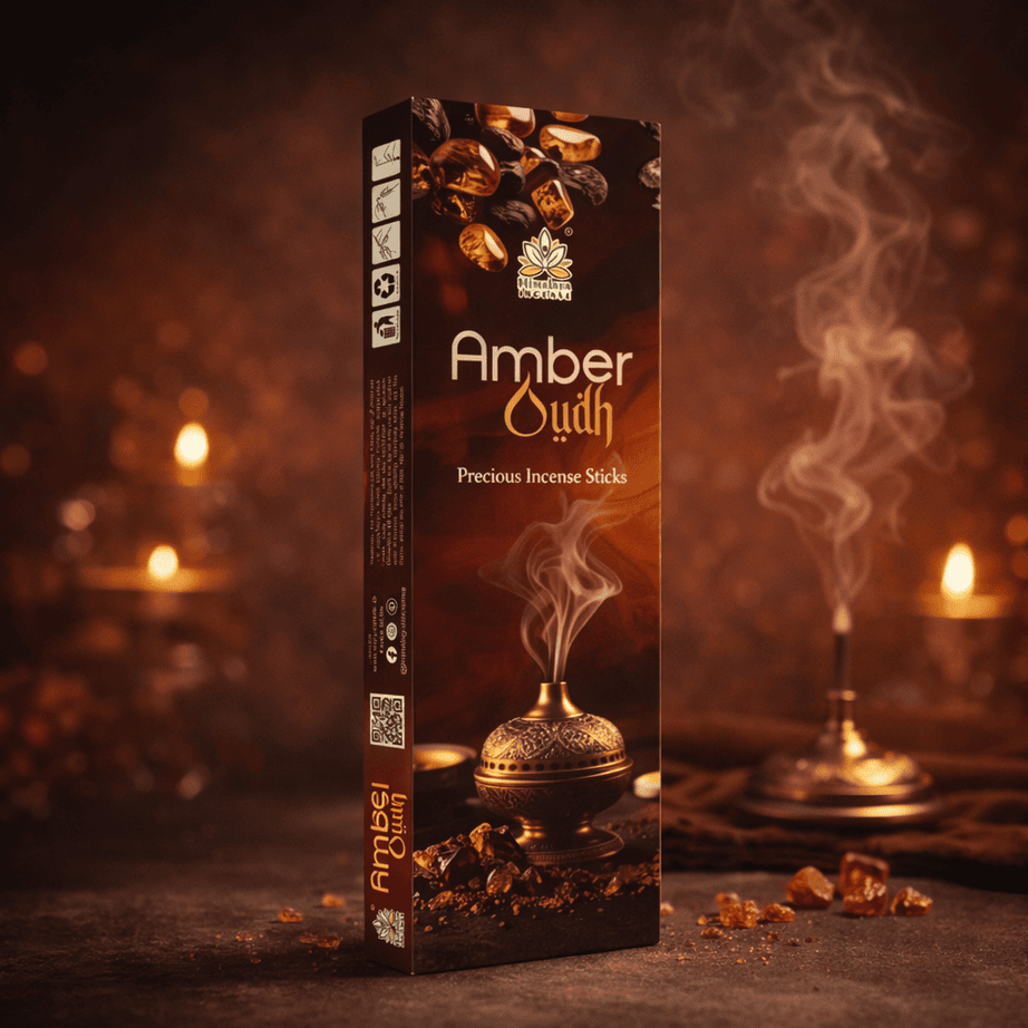 Himalaya Amber Oudh Precious Incense Sticks Luxury Oriental Aroma 50 Grams