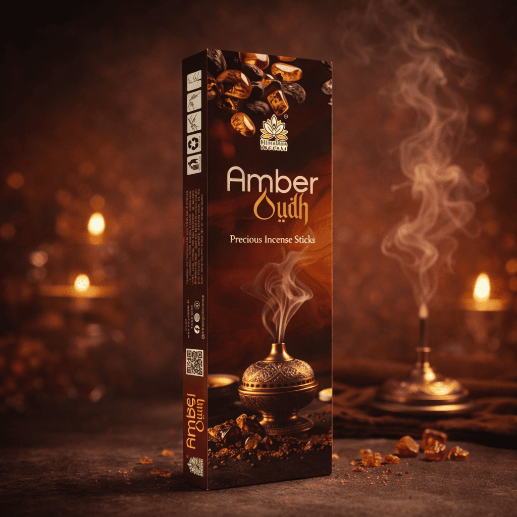 Himalaya Amber Oudh Precious Incense Sticks Luxury Oriental Aroma 50 Grams