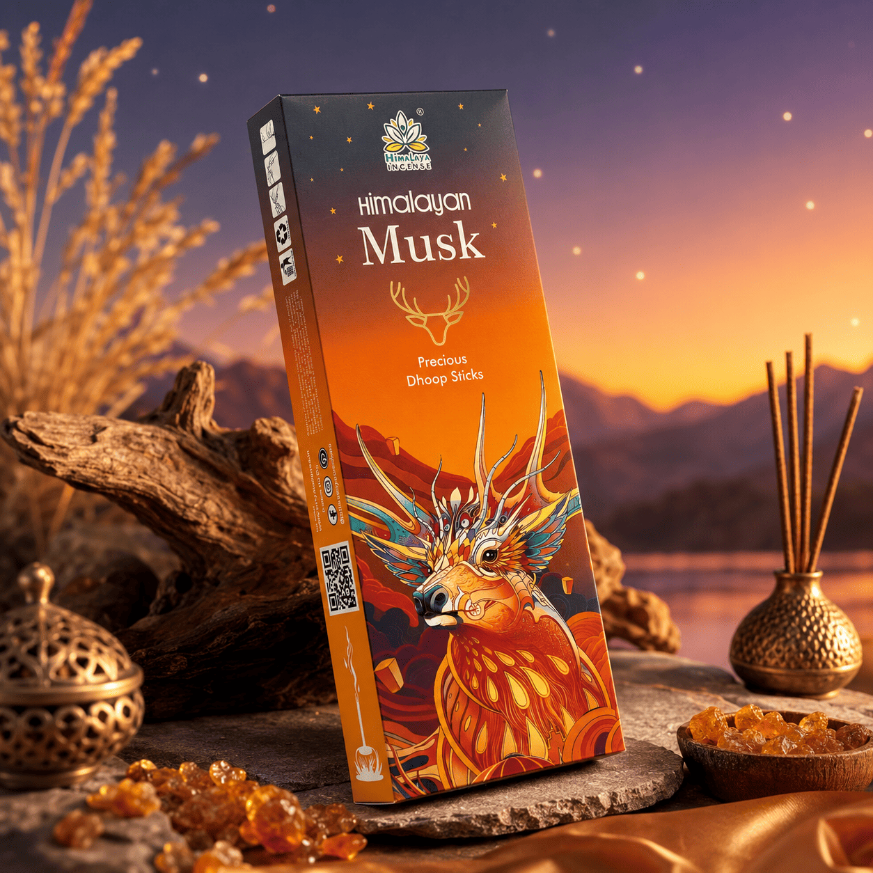 Himalayan Musk Dhoop Sticks - Bambooless Incense Sticks - 50 Grm  / Pack