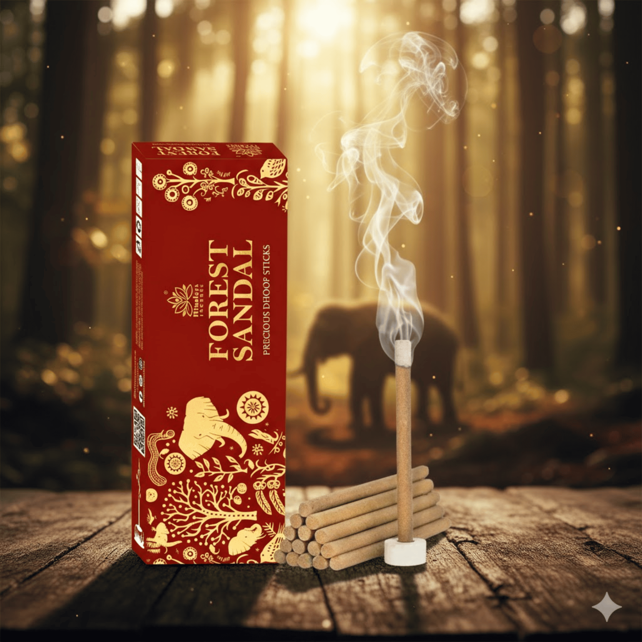 Himalaya Forest Sandal Precious Dhoop Sticks - Bambooless Incense Sticks - 50 Grm