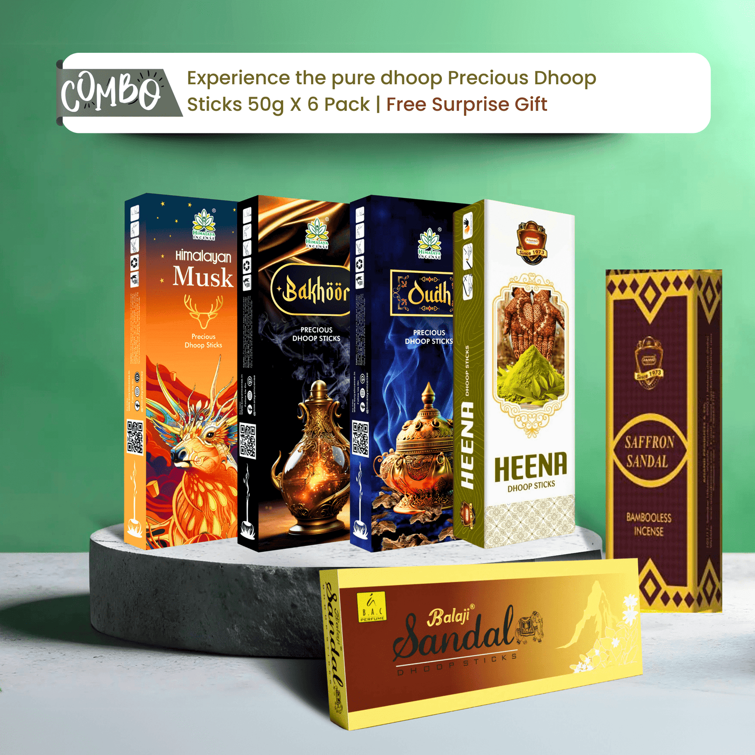 Experience the Pure Dhoop – 6 Divine Fragrance Dhoop Sticks Combo for Meditation, Prayer & Positivity