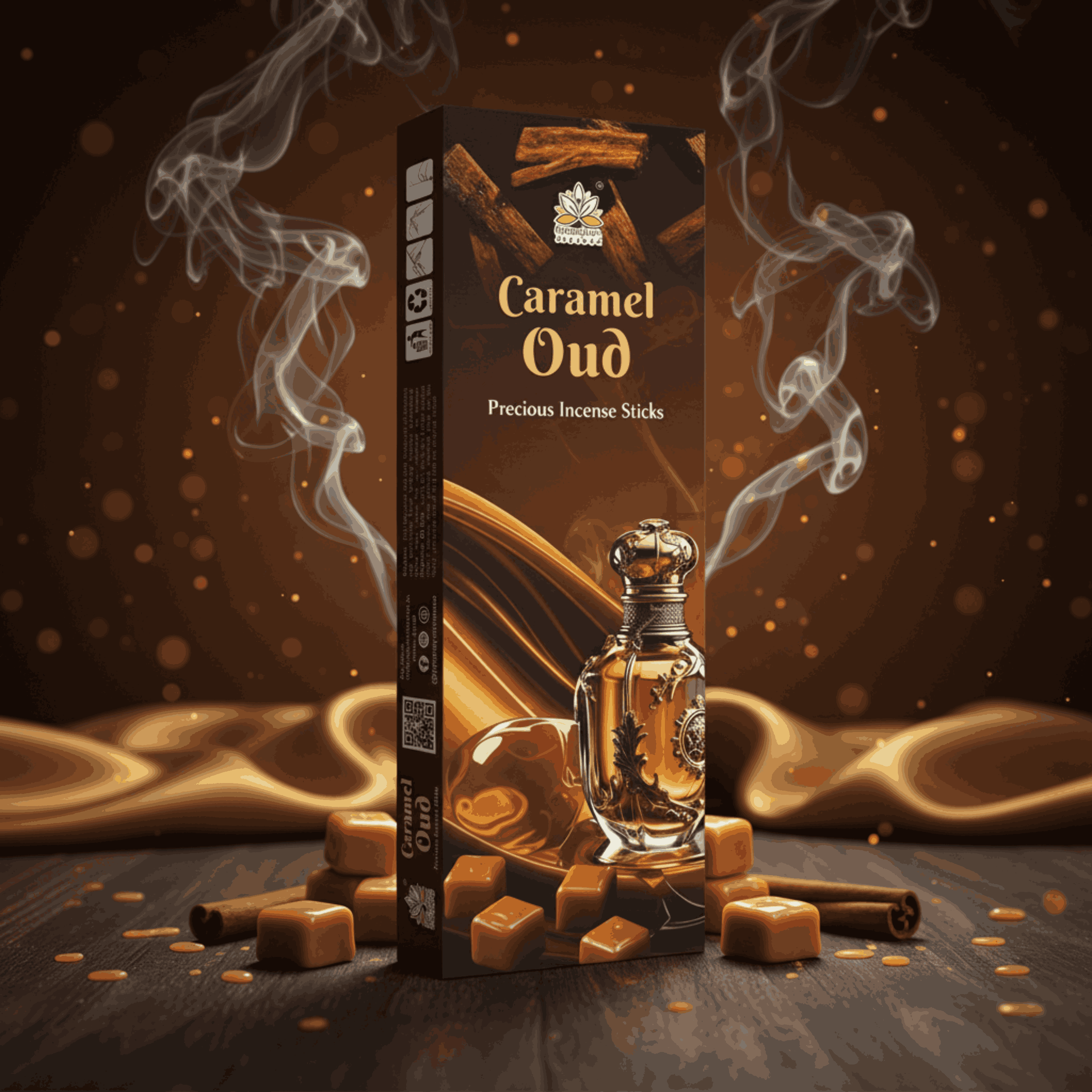 Himalaya Caramel Oud Precious Incense Sticks  Luxury Sweet & Woody Aroma 50 Grams