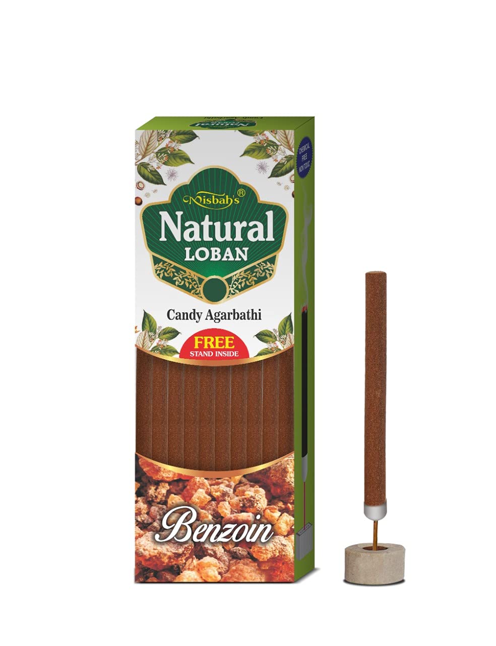 Misbah’s Natural Loban Benzoin Candy Agarbathi – Premium Long Lasting Incense Sticks (Pack of 6) | Pure Loban Fragrance