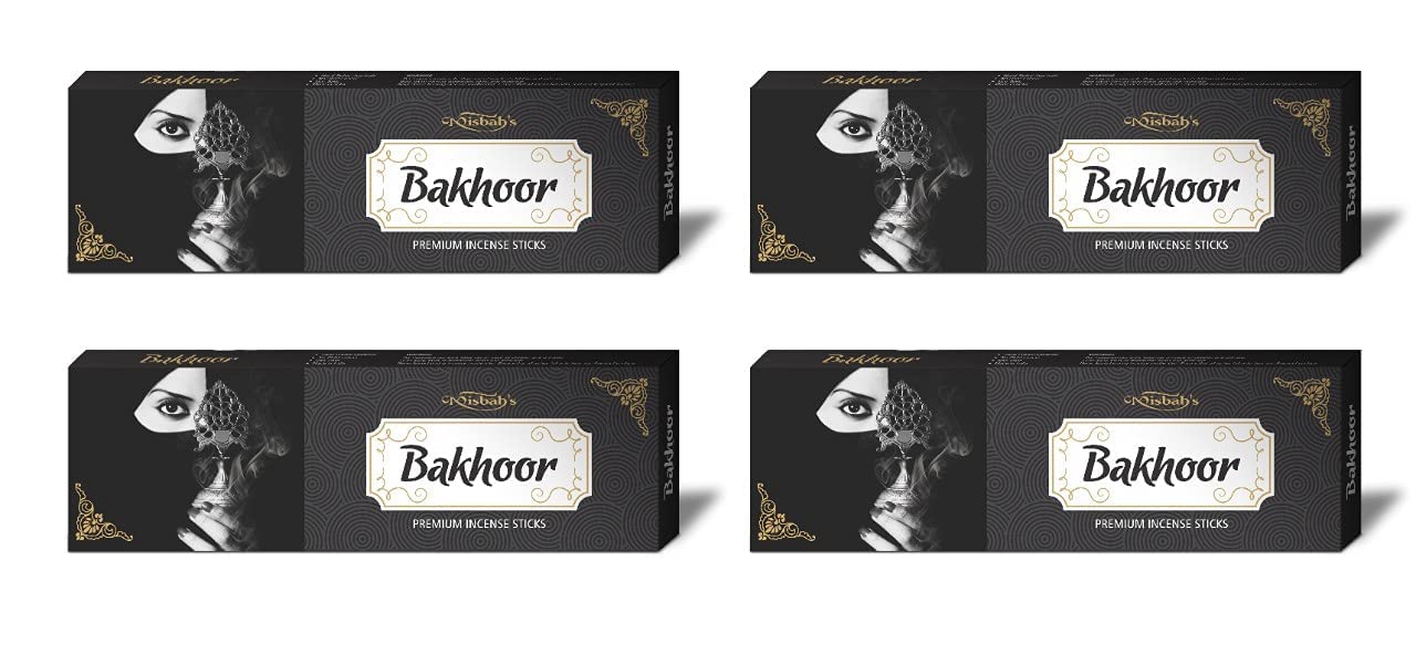 Misbah’s Bakhoor Incense Sticks Pack of 4 (50g Each) – Premium Arabic Fragrance Agarbatti | Long Lasting Oud Bakhoor Aroma