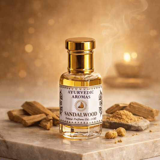 Ayurvedic Sandalwood Attar – Premium Alcohol-Free Chandan Perfume Oil, Pure Woody & Calm Fragrance, Long Lasting Natural Attar for Men & Women – 10ml