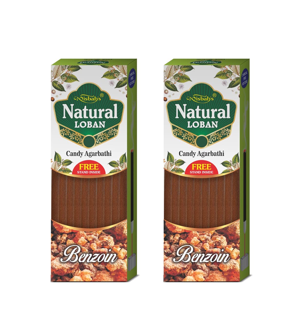 Misbah’s Natural Loban Benzoin Candy Agarbathi – Premium Long Lasting Incense Sticks (Pack of 6) | Pure Loban Fragrance