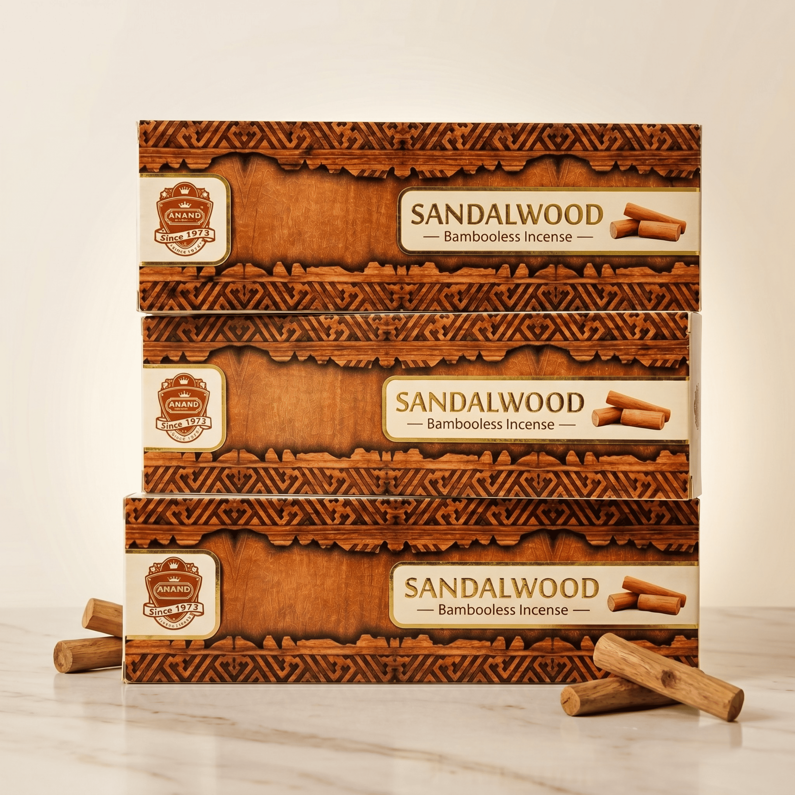 Anand Sandalwood Bambooless Incense Sticks – Premium Natural Chandan Agarbatti | Long Lasting Smokeless Masala Dhoop