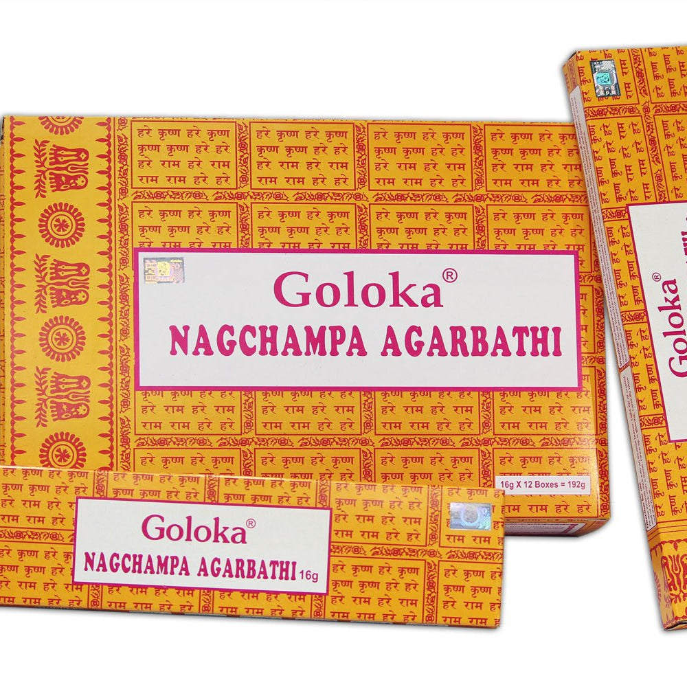 Goloka Nag Champa Incense Sticks 16gms x 12 Packs