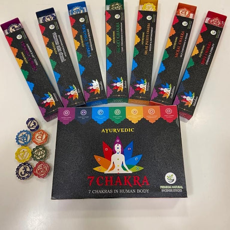 Ayurvedic 7 Chakra Natural Incense Sticks with Each Chakra Holders
