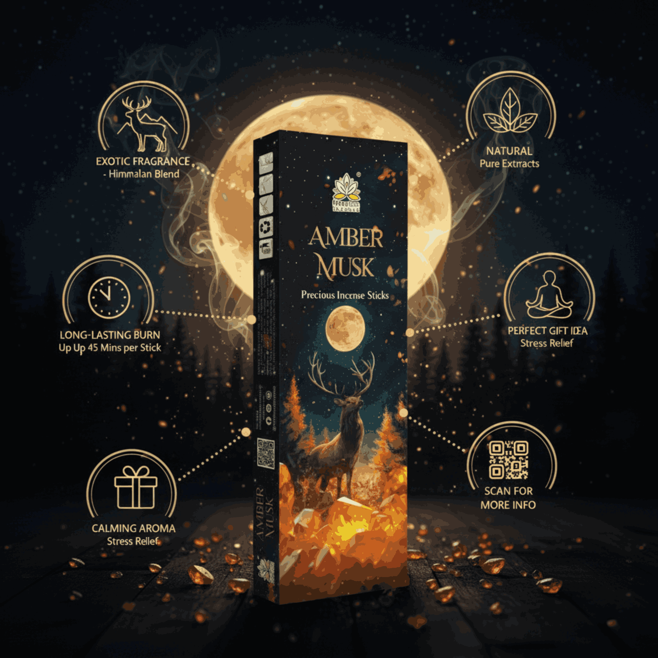 Himalaya Precious Incense Luxury Collection | Premium Aromatic Incense Sticks Pack of 5