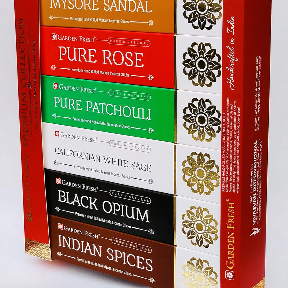 Garden Fresh Premium Collection Incense Sticks Gift pack - 12packs x 15gm Each