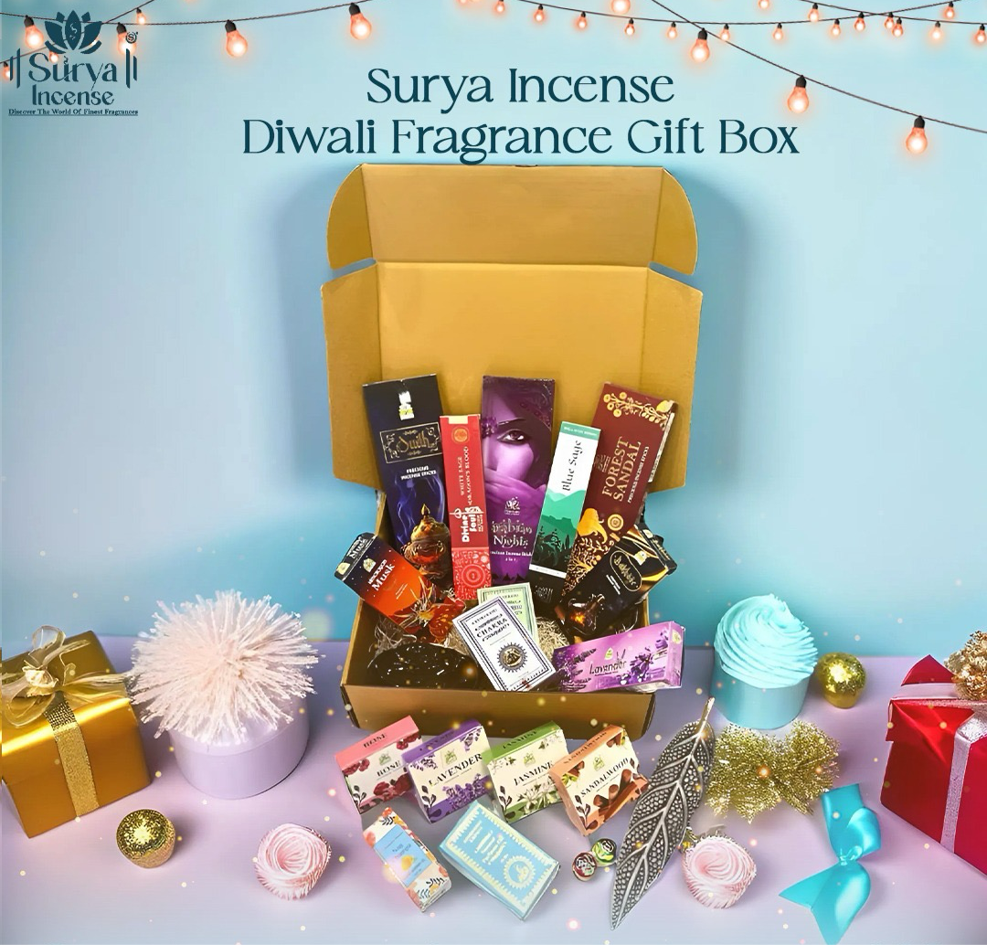 Luxurious Fragrance Collection| Charcoal-free Incense | Fragrance Box of Luxury Incense Sticks, Bamboo less Incense, Dhoop Cones, Backflow Cones, Backflow Burner, Attar, Aroma Oils and Incense Holder, Solid Perfumes.