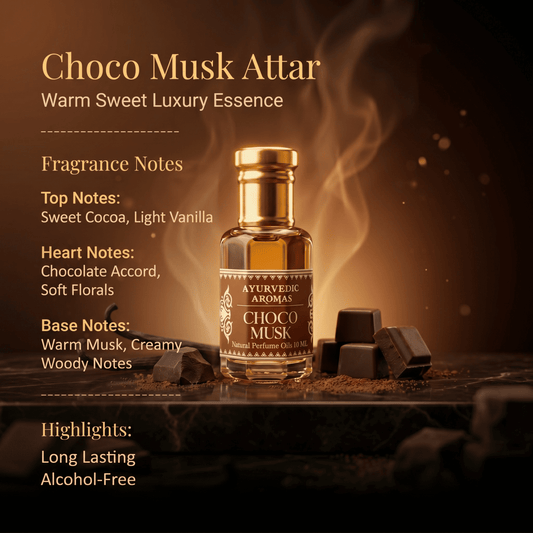 Ayurvedic Aromas Choco Musk Attar – Sweet Warm Luxury Perfume Oil (10ml)