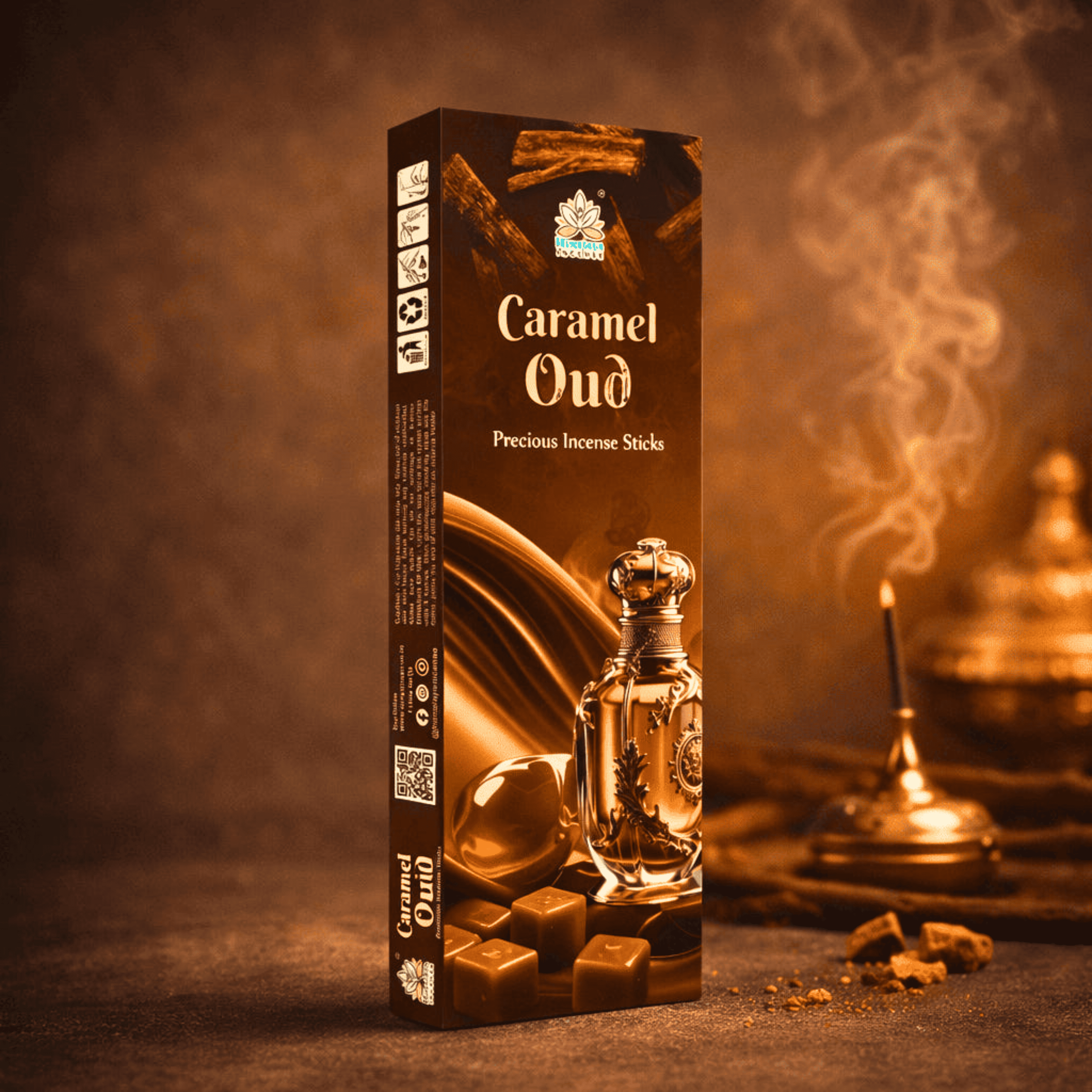 Himalaya Caramel Oud Precious Incense Sticks  Luxury Sweet & Woody Aroma 50 Grams