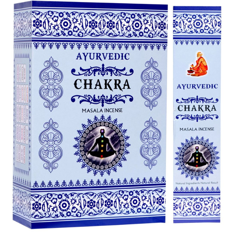 Ayurvedic Chakra Masala Incense Sticks - 12 Packs x 15 Sticks Each