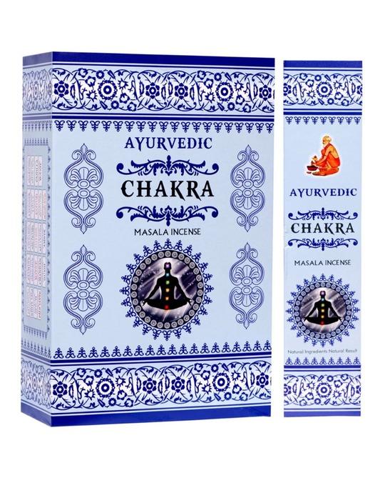 Ayurvedic Chakra Masala Incense Sticks - 12 Packs x 15 Sticks Each
