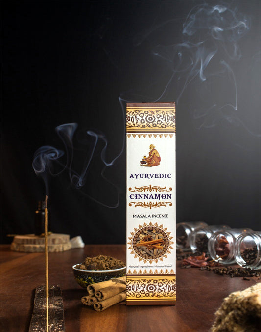 Ayurvedic Cinnamon Masala Incense Sticks - 12 Packs x 15 Sticks Each
