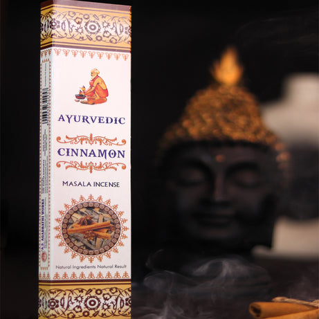 Ayurvedic Cinnamon Masala Incense Sticks - 12 Packs x 15 Sticks Each