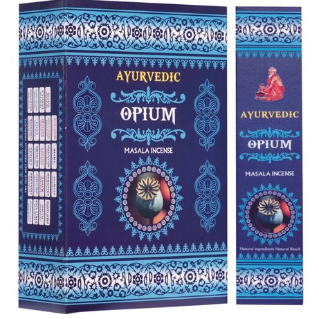 Ayurvedic Opium Masala Incense Sticks - 12 Packs x 15 Sticks Each