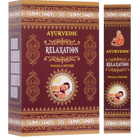 Ayurvedic Relaxation Masala Incense Sticks - 12 Packs x 15 Sticks Each