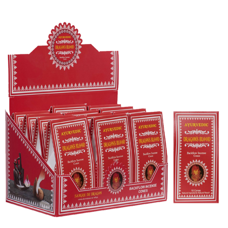 Ayurvedic Dragon’s Blood Backflow Cones - 12 Packs x 10 Cones Each