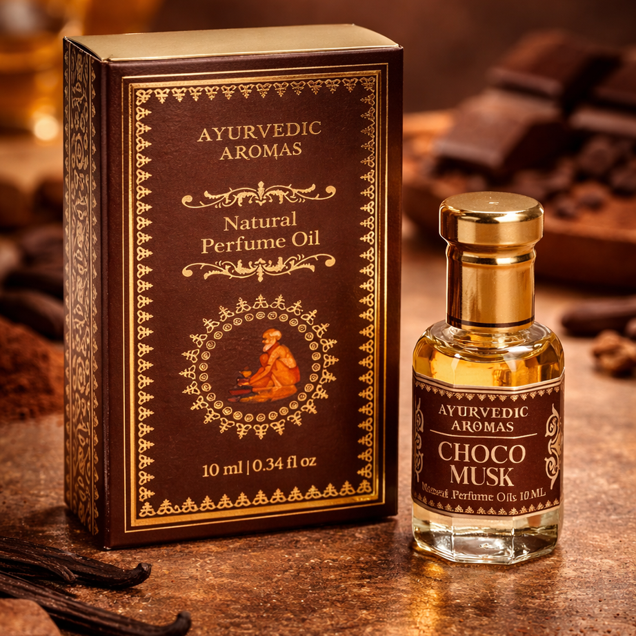 Ayurvedic Aromas Choco Musk Attar – Sweet Warm Luxury Perfume Oil (10ml)