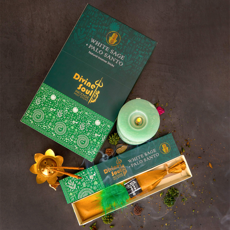 Divine Soul White Sage + Palo Santo - 12packs x 15gm Each