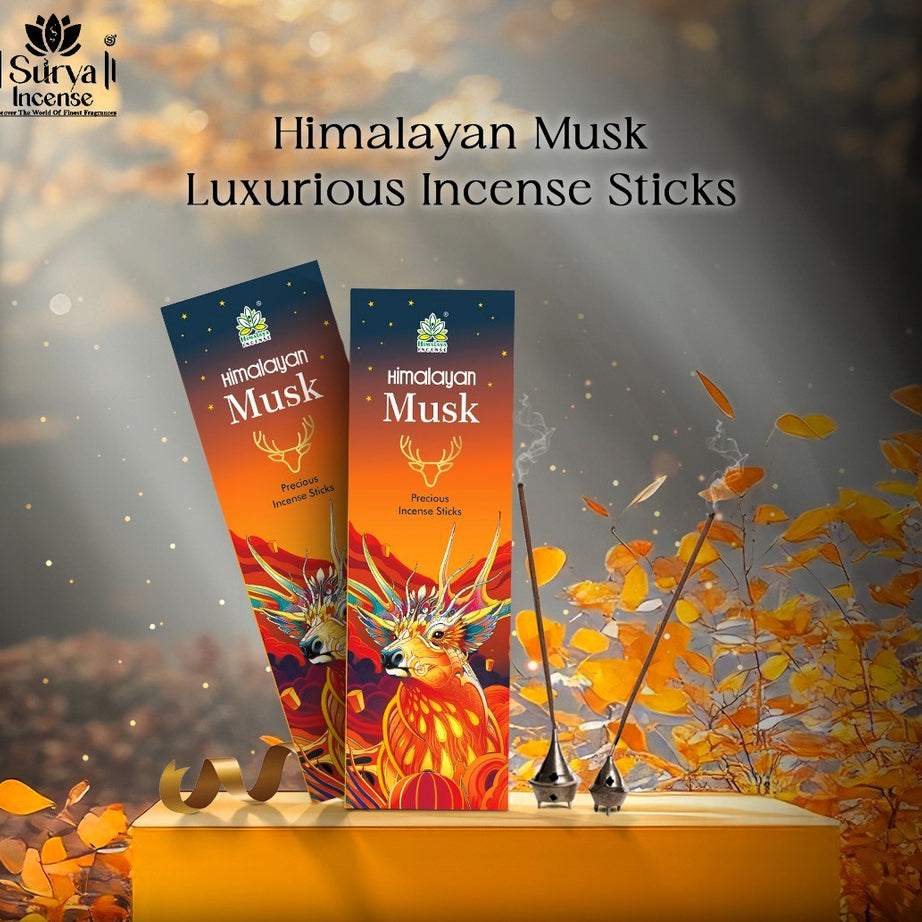 Himalayan Musk Luxurious Incense Sticks 50Gm With Metal Incense Sticks Holder