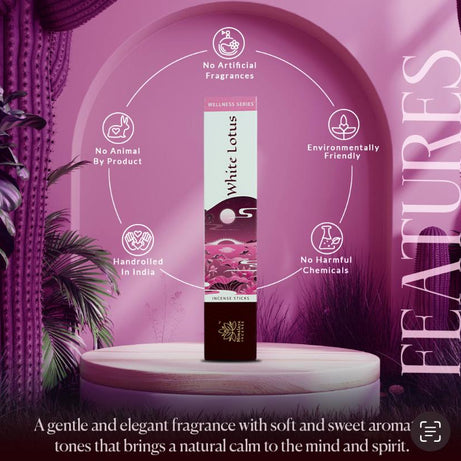 Himalaya White Lotus Incense Sticks Pack Of 3 x 15gm Each