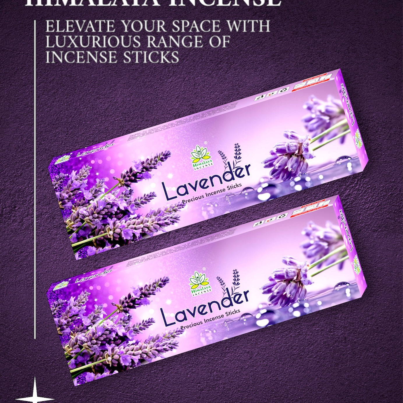 Himalaya Lavender Luxurious Incense Sticks 50Gms / Pack With Metal Incense Sticks Holder