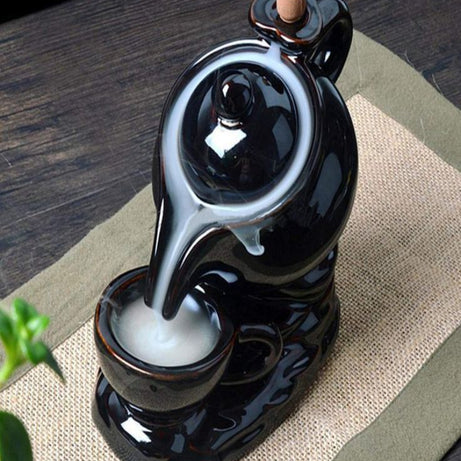 Backflow Incense Cones Burner - TEA POT | FREE 10 Cones