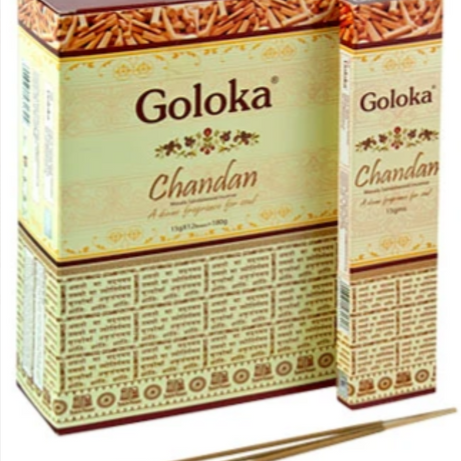 Goloka Chandan Incense Sticks Pack of 12 (15 grams each pack)