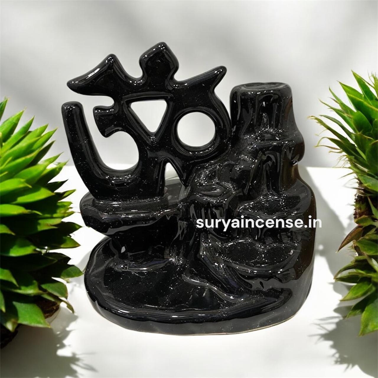 Backflow Incense Cones Burner - OM | FREE 10 Cones