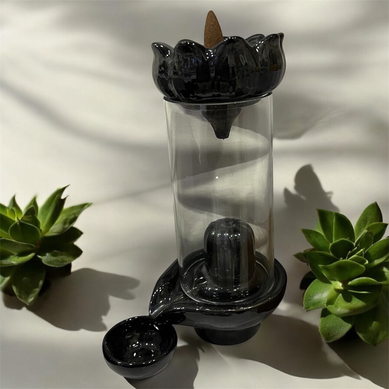 Smoke Fountain Shivling Backflow Incense Cone Holder | FREE 10 Cones