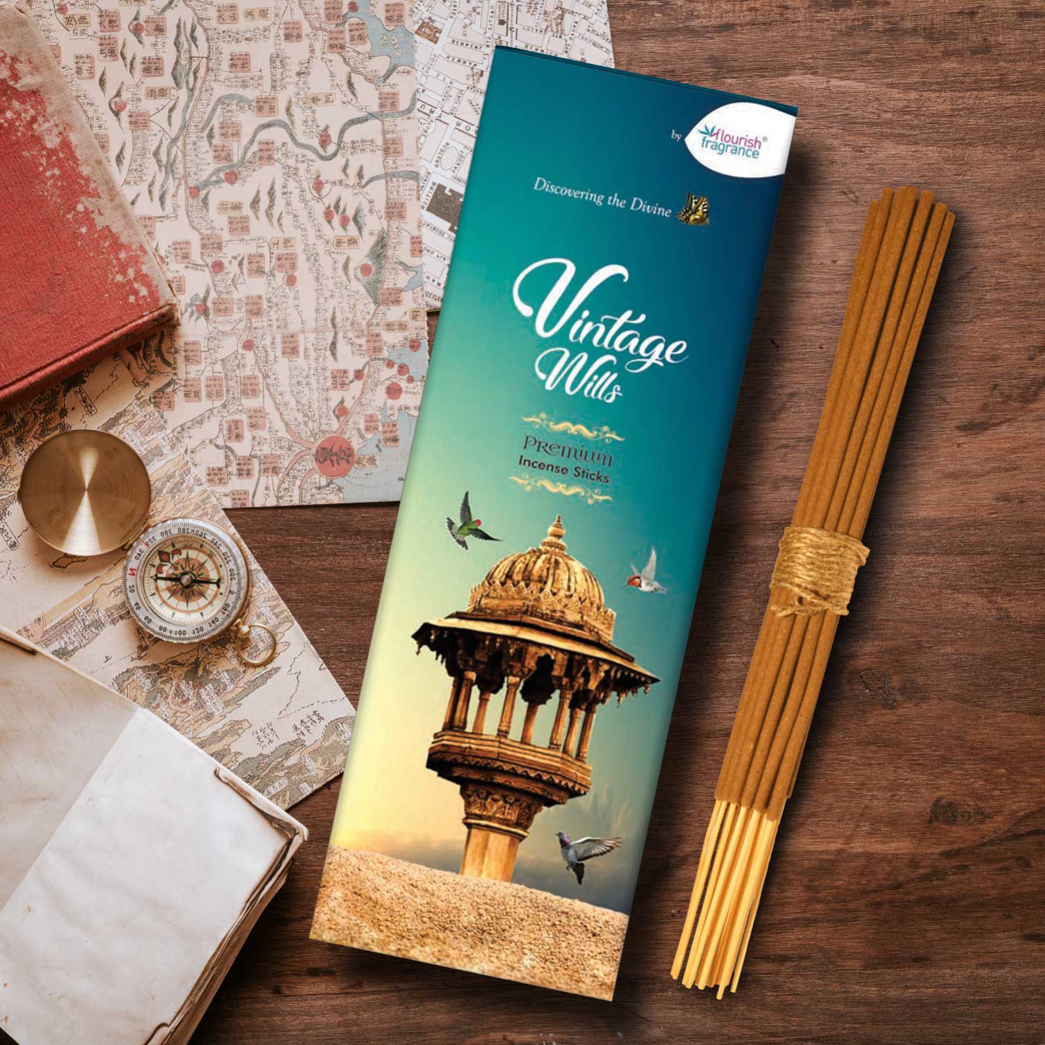 Flourish Fragrance Vintage Wills Thick Incense Sticks