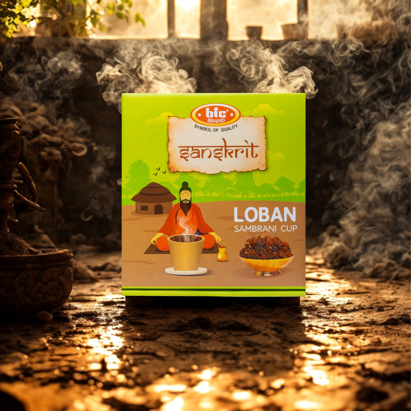 BIC Loban Sambrani Cup – Premium Ayurvedic Resin Dhoop for Home Pooja & Meditation 12 Cups Pack X 3 | 36 Cups